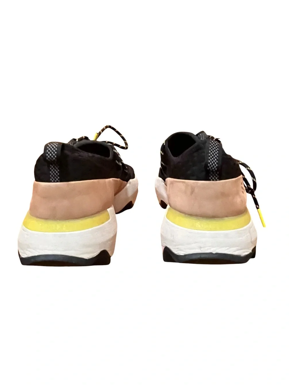 Sorel Sneakers Women's Black Mesh Athletic Sneakers Pink Leather Accent